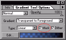 Gradient Options Palette